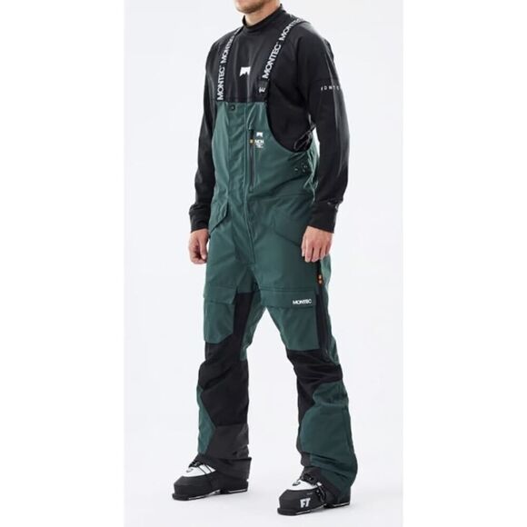 Montec Fawk Ski Snowboarding Pants Bib in Dark Atlantic and Black Men's Sz. S - Picture 1 of 12